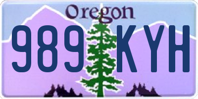 OR license plate 989KYH