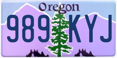 OR license plate 989KYJ