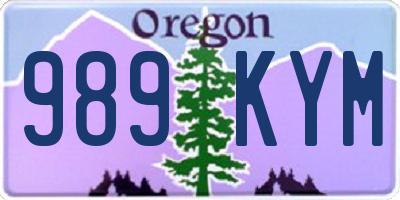 OR license plate 989KYM