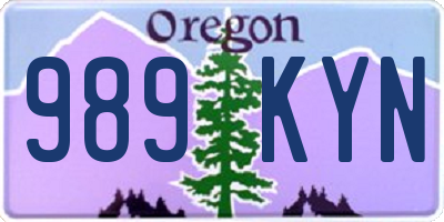 OR license plate 989KYN