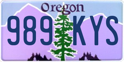 OR license plate 989KYS