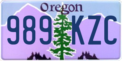OR license plate 989KZC