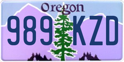 OR license plate 989KZD
