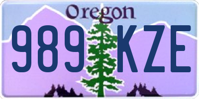 OR license plate 989KZE