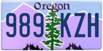 OR license plate 989KZH