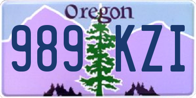 OR license plate 989KZI