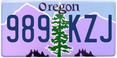 OR license plate 989KZJ
