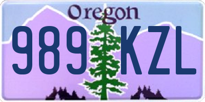 OR license plate 989KZL