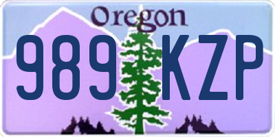 OR license plate 989KZP