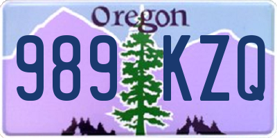 OR license plate 989KZQ