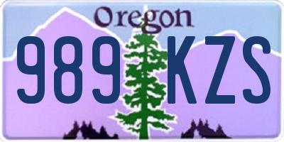OR license plate 989KZS