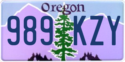 OR license plate 989KZY