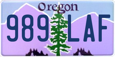 OR license plate 989LAF