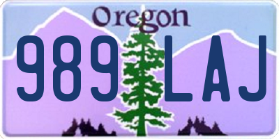 OR license plate 989LAJ