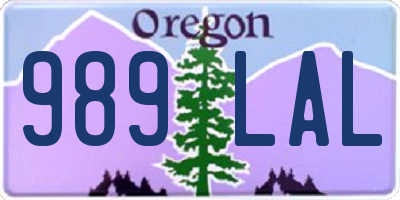 OR license plate 989LAL