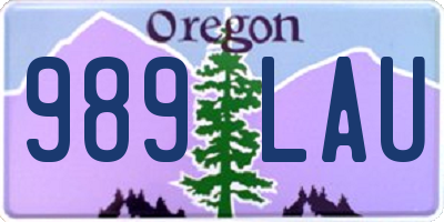 OR license plate 989LAU