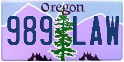 OR license plate 989LAW