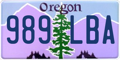 OR license plate 989LBA