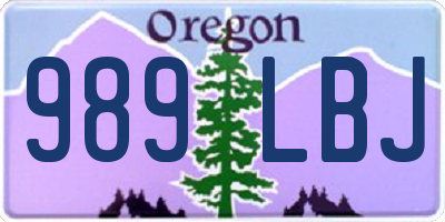 OR license plate 989LBJ