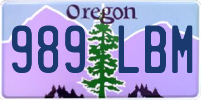 OR license plate 989LBM