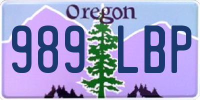 OR license plate 989LBP