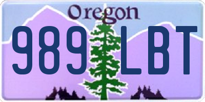 OR license plate 989LBT