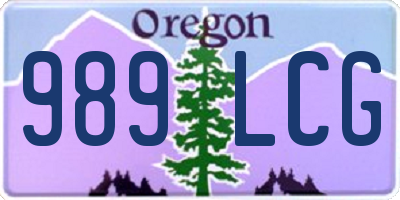 OR license plate 989LCG