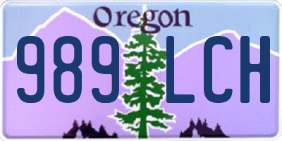 OR license plate 989LCH
