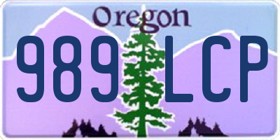OR license plate 989LCP
