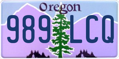 OR license plate 989LCQ