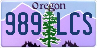 OR license plate 989LCS