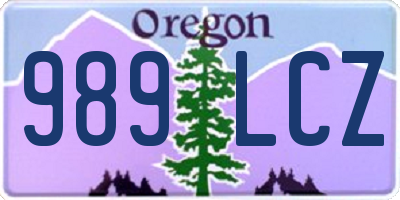 OR license plate 989LCZ