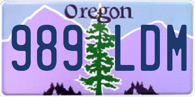 OR license plate 989LDM