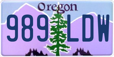OR license plate 989LDW