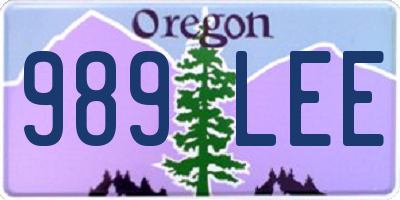 OR license plate 989LEE