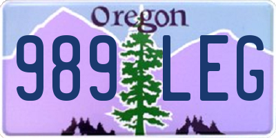 OR license plate 989LEG