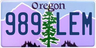 OR license plate 989LEM