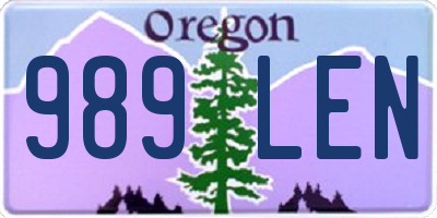 OR license plate 989LEN