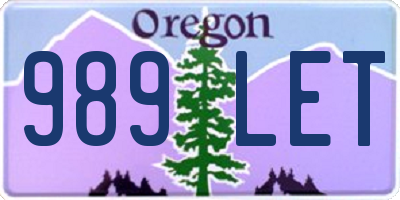 OR license plate 989LET