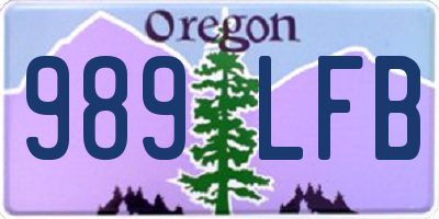 OR license plate 989LFB