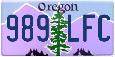 OR license plate 989LFC