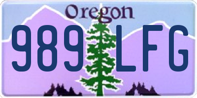 OR license plate 989LFG