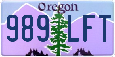 OR license plate 989LFT