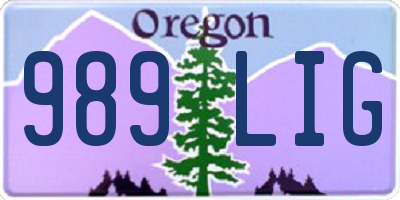 OR license plate 989LIG