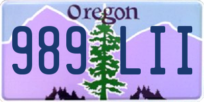 OR license plate 989LII
