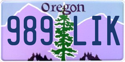 OR license plate 989LIK