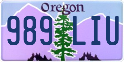 OR license plate 989LIU