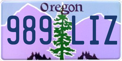 OR license plate 989LIZ