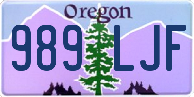 OR license plate 989LJF