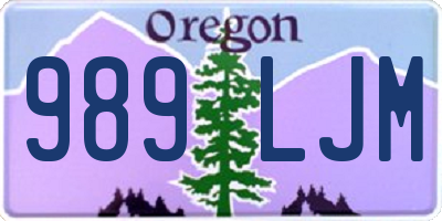 OR license plate 989LJM